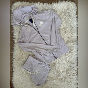 Nike Lavender Hoodie and shorts Set